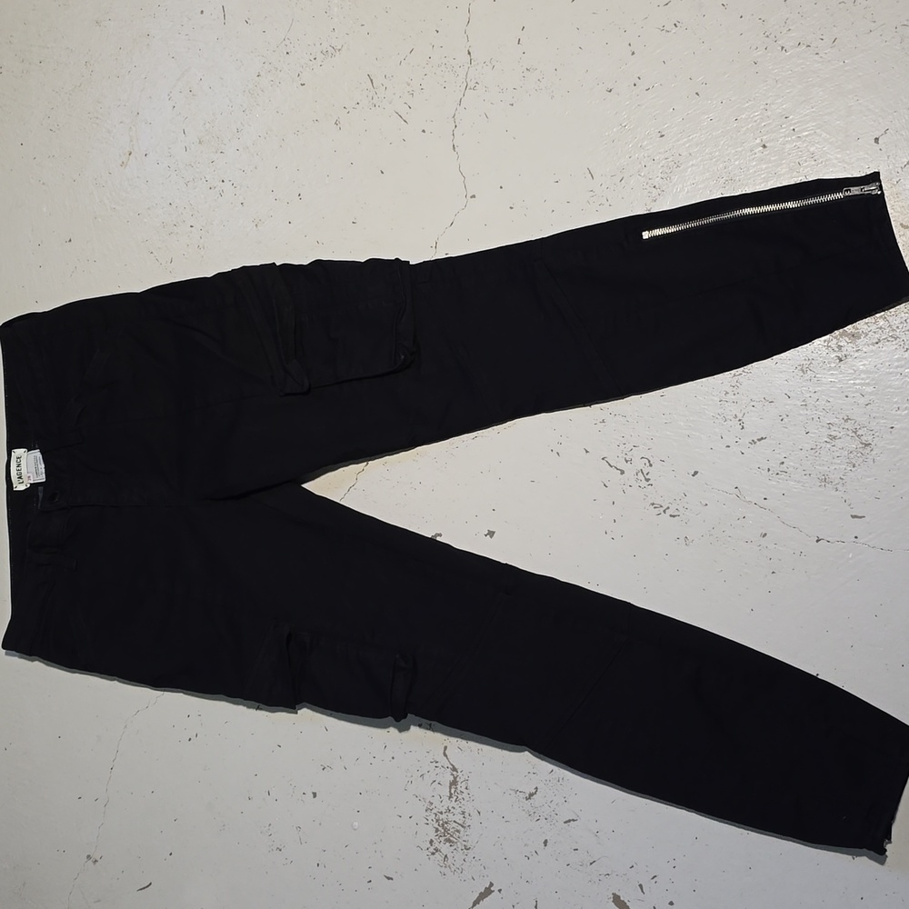 L'agence Montgomery Skinny Cargo Pants Ankle Zippers Stretch Nior Black Size 28